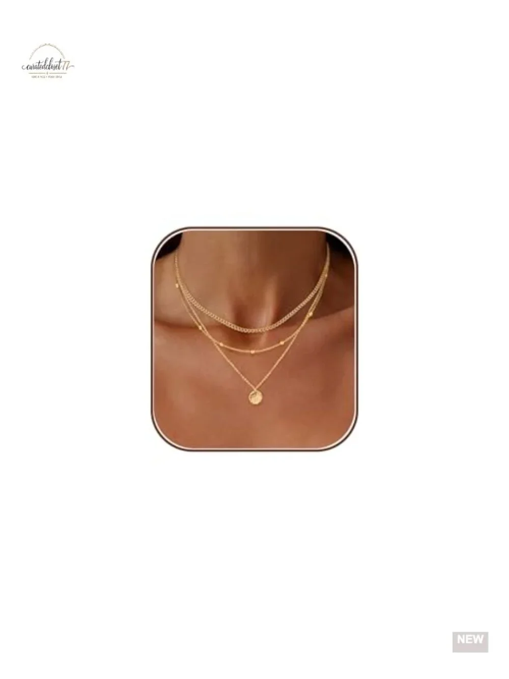 Dainty 14K Gold Plated Layered Necklace Stack Set Pendant Necklace